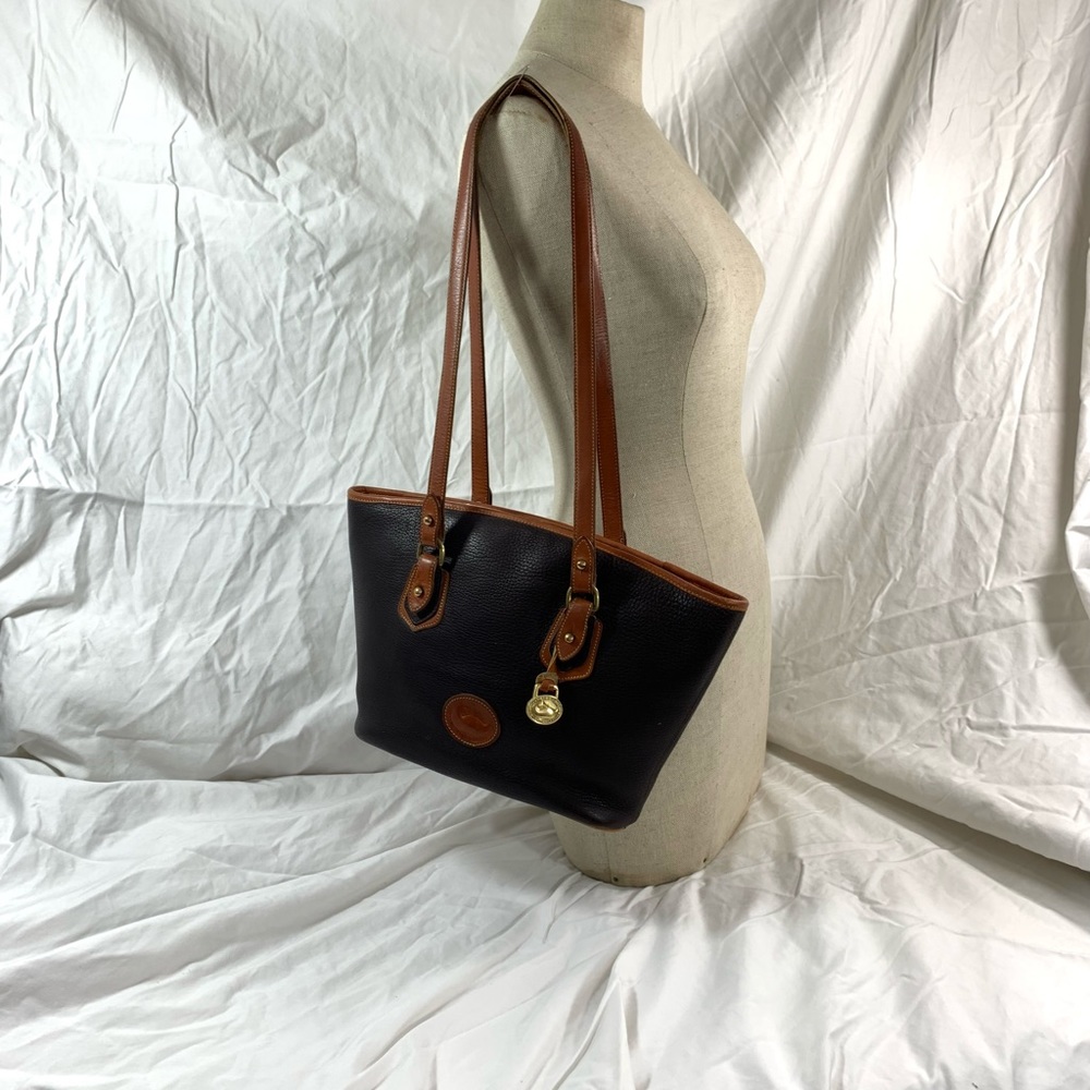 Vintage DOONEY & BOURKE brown pebbled leather tote shopper bag All Weather - Picture 2 of 16